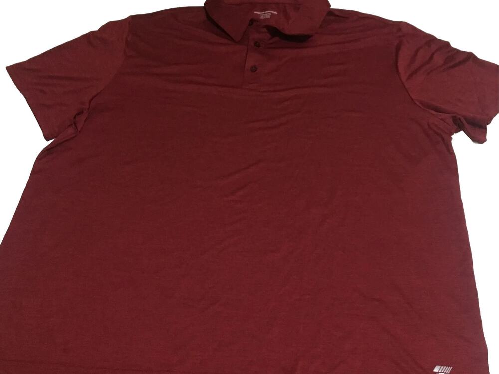 Essentials Mens Tech Stretch Polo Golf Shirt, Maroon Size XXL/EEG/TTG